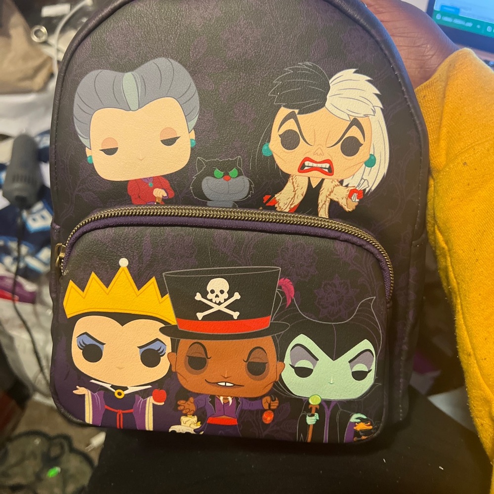 Funko Pop! Disney Villains Print 10.5" Mini Faux Leather Backpack New with Tags